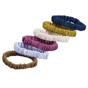 6 Pack Lululemon Skinny Scrunchie Artifact Pastel Blue Vintage Plum White Opal….